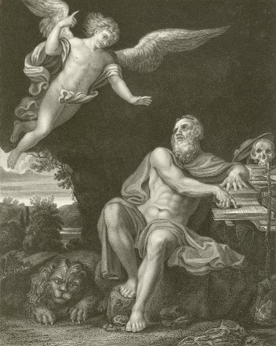 Melek ile St Jerome by Domenichino