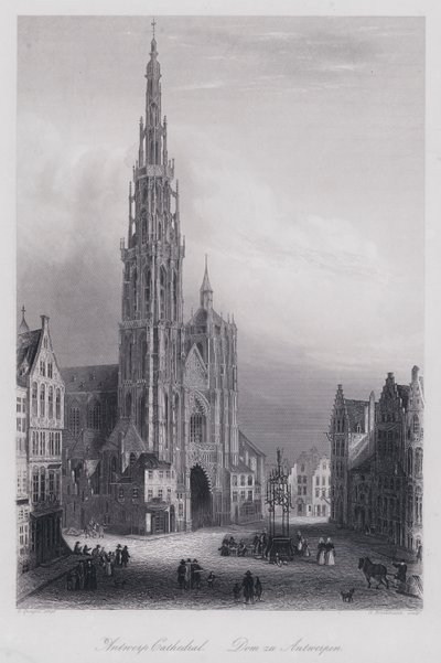 Anvers Katedrali (gravür) by Domenico (after) Quaglio