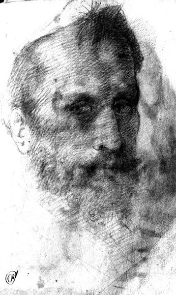 Sakallı adam (kırmızı tebeşir) by Domenico Beccafumi