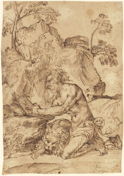 Vahşi Doğada Aziz Jerome Okuma by Domenico Campagnola