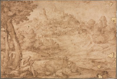 Bir Manzarada Aziz Jerome, c. 1530. by Domenico Campagnola