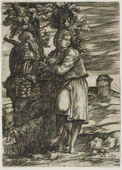 Çoban ve Eski Savaşçı by Domenico Campagnola