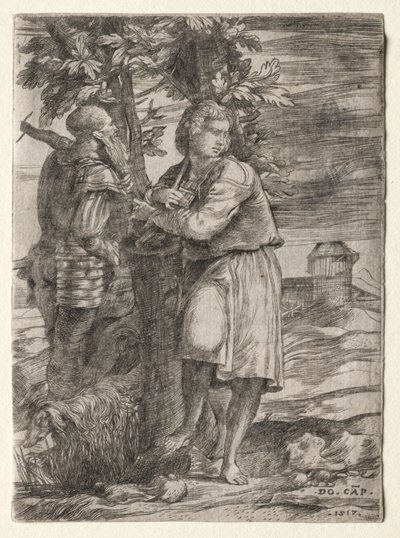 Çoban ve Eski Savaşçı by Domenico Campagnola