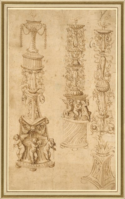 Üç Şamdan Çalışması by Domenico Campagnola