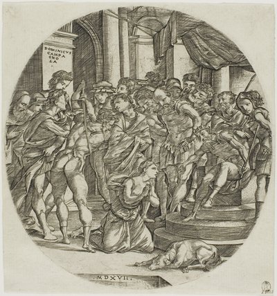 Aziz Catherine'in Kafasının Kesilmesi by Domenico Campagnola