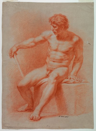 Çizim, Çizim, Çıplak, yaklaşık 1740 by Domenico Corvi