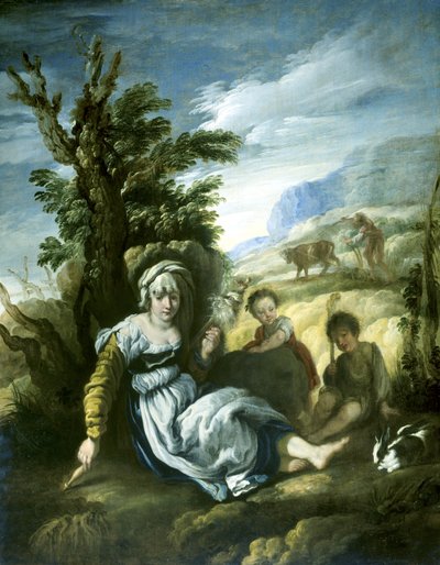Adem ve Havva İş Başında by Domenico Fetti or Feti