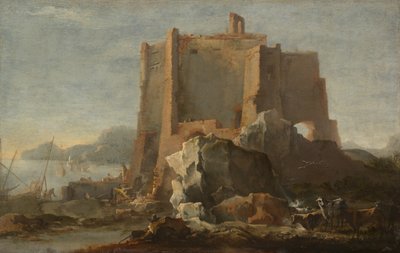 Kaya ve Kale ile Peyzaj, c. 164050. by Domenico Gargiulo