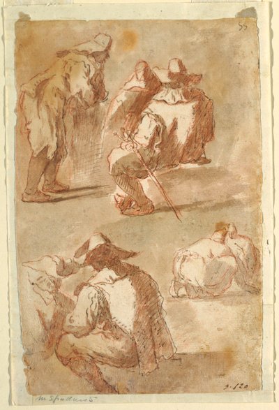Figür Çalışmaları by Domenico Gargiulo, called Micco Spadaro