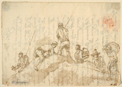 Tepedeki Figürler by Domenico Gargiulo, called Micco Spadaro