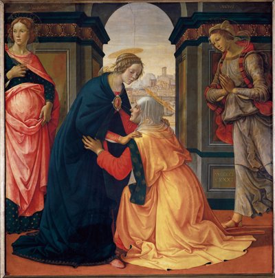 Marie-Jacobie ve Marie-Salome arasındaki ziyaret ... by Domenico Ghirlandaio