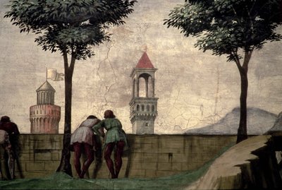 Ziyaretten Duvara Bakan Adamlar by Domenico Ghirlandaio