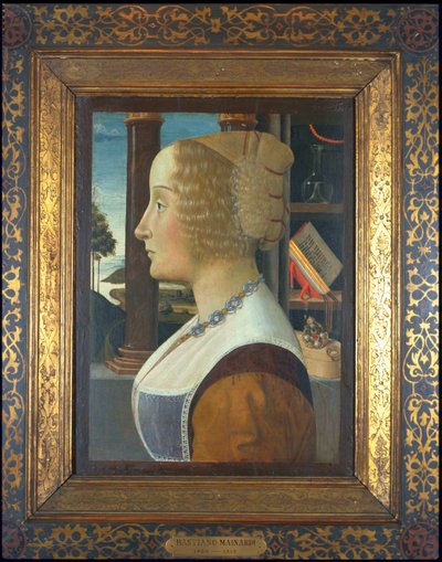 Bir kadının portresi, c.1490 (panelde huysuzluk) by Domenico Ghirlandaio
