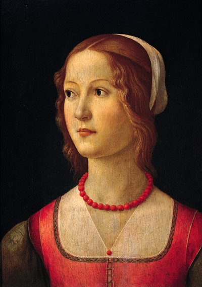 Domenico Ghirlandaio (1449-1494) tarafından 1485 dolaylarında genç kızın portresi by Domenico Ghirlandaio