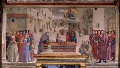 Aziz Francis tarafından bir çocuğun dirilişi (Fresco by Domenico Ghirlandaio