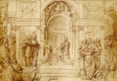 Melek tapınakta Zacharias görünür by Domenico Ghirlandaio