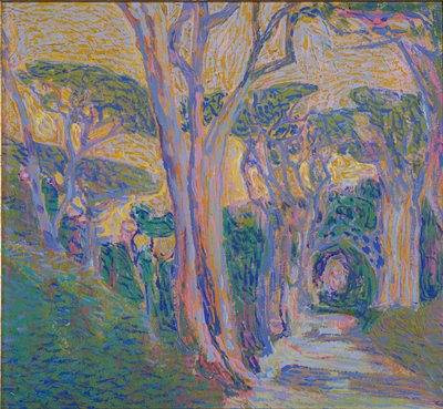 Portofino'daki çam ormanı, c.1920 by Domenico Guerello