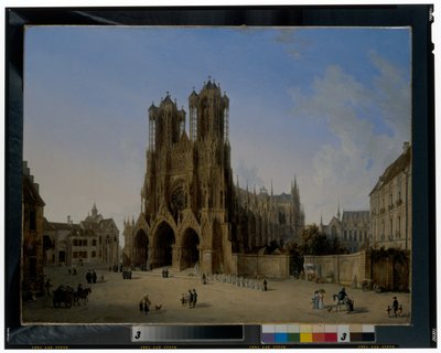 Notre-Dame Katedrali, Rheims ve İletişimciler Geçidi by Domenico II Quaglio