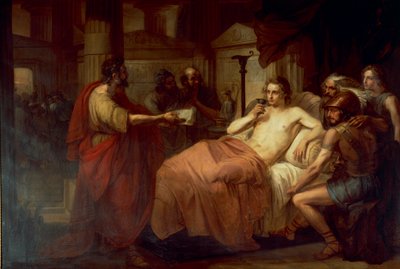 Büyük İskender ve Hekimi Philip, Domenico Induno tarafından by Domenico Induno