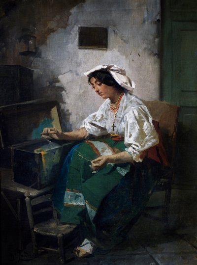 dikiş kız by Domenico Induno