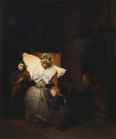 Tesbih, Domenico Induno tarafından by Domenico Induno