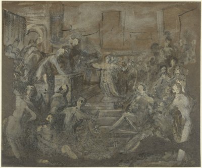 Aziz Catherine yazıcılarla tartışıyor by Domenico Tintoretto