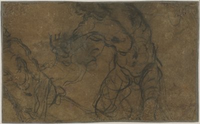 Hareket Halindeki İki Erkek Figürü (verso) by Domenico Tintoretto