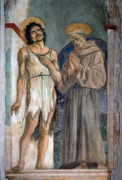 Aziz Vaftizci Yahya ve Assisili Aziz Francis - fresk by Domenico Veneziano