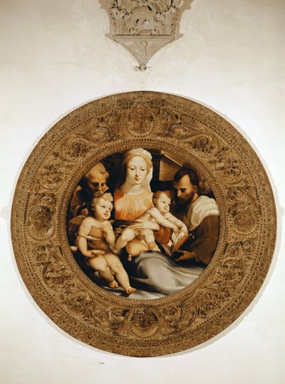 Kutsal Aile ve Vaftizci Yahya by Domenico di Pace Beccafumi  