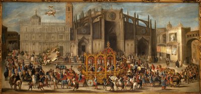 Maske ilanının taşınması. Domingo Martinez (1688-1749), tuval üzerine yağlı boya tablosu by Domingo Martinez