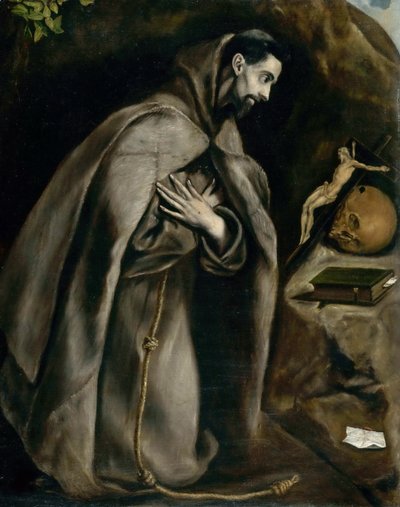 Aziz Francis dua ediyor, yaklaşık 1596-1600. by Dominico El Greco
