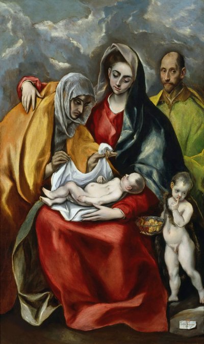 Genç Vaftizci Yahya ile Kutsal Aile, 1585 dolaylarında. by Dominico El Greco