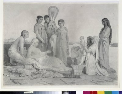 Musa su tasarrufu yapıyor (çizim) by Dominique Louis Papety