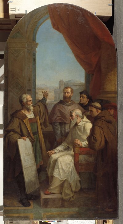 Mimari: Michelangelo (Michelangelo veya Michelangelo) olarak bilinen İtalyan ressam ve heykeltıraş Michelangelo Buonarroti by Dominique Magaud