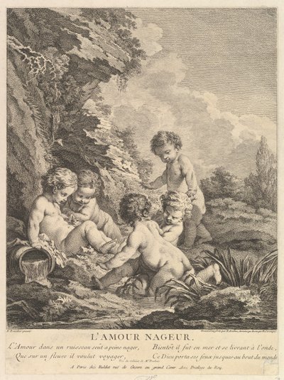 Çocuk Yüzme, ca. 1741 by Dominique Sornique