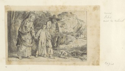 İsa, Joseph ve Mary ile Tapınaktan Dönüyor Recueil de quatre-vingt-cinq estampes orijinalleri (dizi başlığı) by Dominique Vivant Denon (baron) (attributed to)