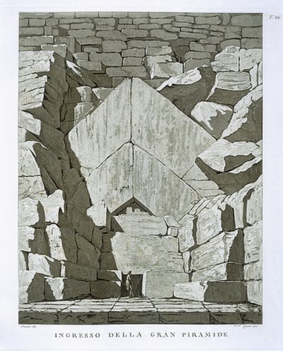 Piramidin girişi, Rossi (lito) tarafından oyulmuş by Dominique Vivant Denon