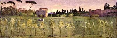 Villa Borghese, Roma (suluboya) by Donald Andrew Brown
