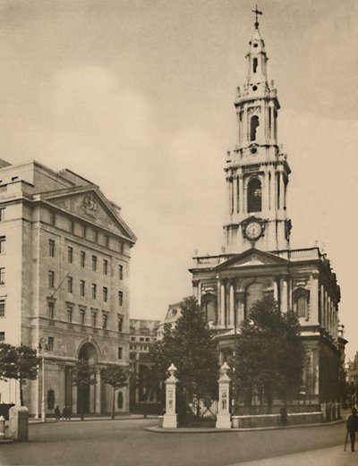 St. Mary-Le-Strand, Modern Cadde Genişletmesiyle Ayırt Edilen, c1935. by Donald McLeish