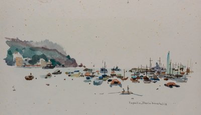 Rapallo, c.1979 (kağıt üzerine suluboya) by Donatella Merlo