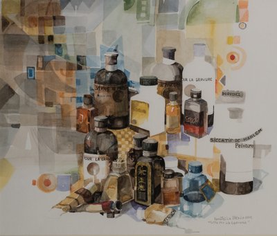 Gravür için her şey, 2010 (kağıt üzerine suluboya) by Donatella Merlo