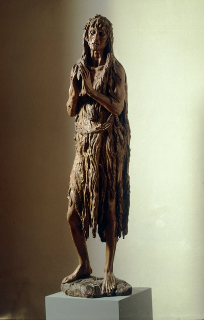 Donatello tarafından Tövbekar Magdalene (yaklaşık 1386-1466), ahşap heykel by Donatello