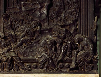 Bahçede ibadet, sol minberden detay, Donatello (1386-1466), Aziz Lawrence Bazilikası, Floransa, İtalya by Donatello