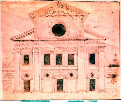 ಚರ್ಚ್ ಟರ್ಕ್ನ ಮುಂಭಾಗಕ್ಕಾಗಿ ವಿನ್ಯಾಸ by Donato Bramante