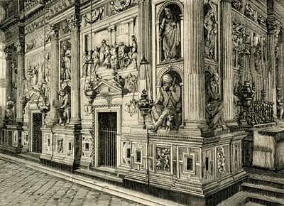 Donato Bramante (1444-1514) tarafından tasarlanan Kutsal Evin Mermer Perdesi, Kutsal Evin Kutsal Alanı, Loreto, Marche, İtalya by Donato Bramante