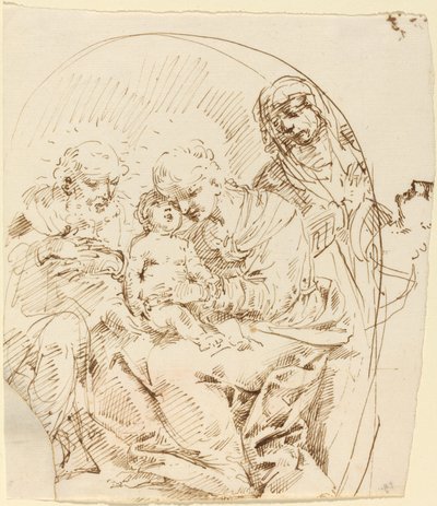 Profilde Saint Anne ve Kadın Başkanı ile Kutsal Aile by Donato Creti