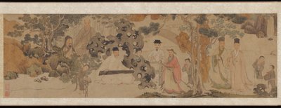 Yeşil Ormanda Yüce Buluşma, c.1620 (kağıt üzerinde mürekkep ve renkli) by Dong Qichang