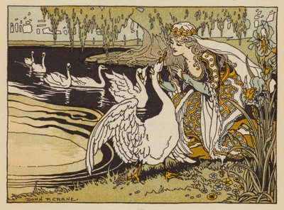 Altı Kuğu, Alman peri masalı (renkli taş) by Donn P. Crane