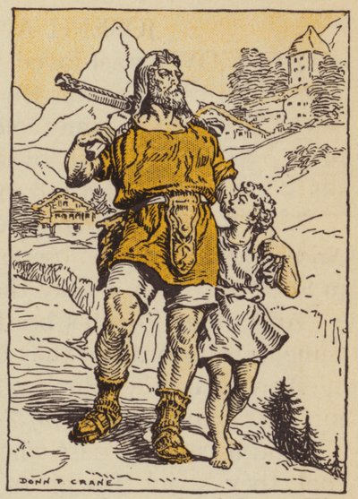 William Tell ve oğlu (renkli taş) by Donn P. Crane