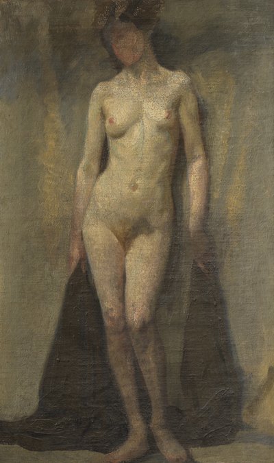 Ayakta Kadın Çıplak (rekto), c.1910 (tuval üzerine yağlı boya) by Dora (attr. to) Carrington
